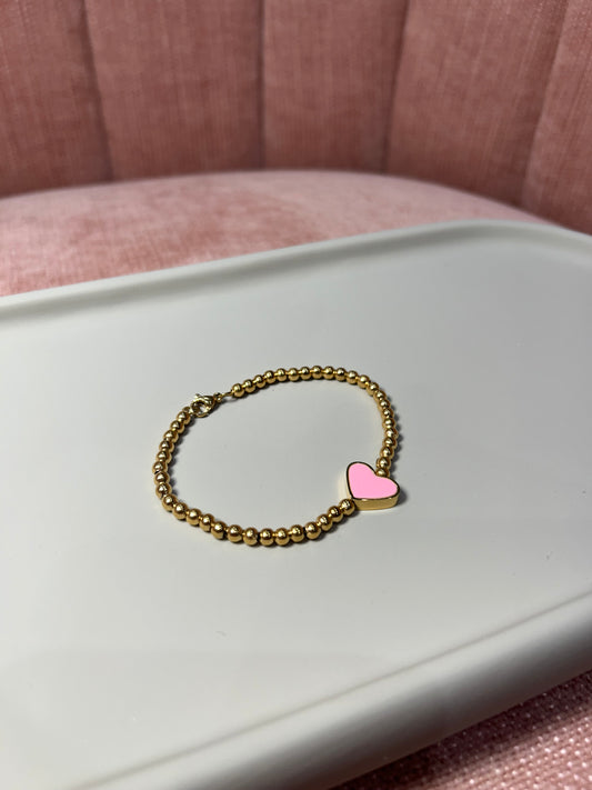 Pink heart bracelet