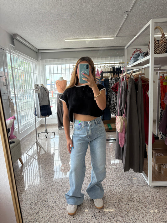 Light Rhinestone Jean