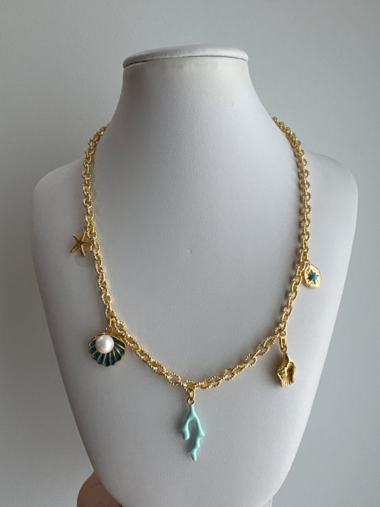 Beach charm necklace