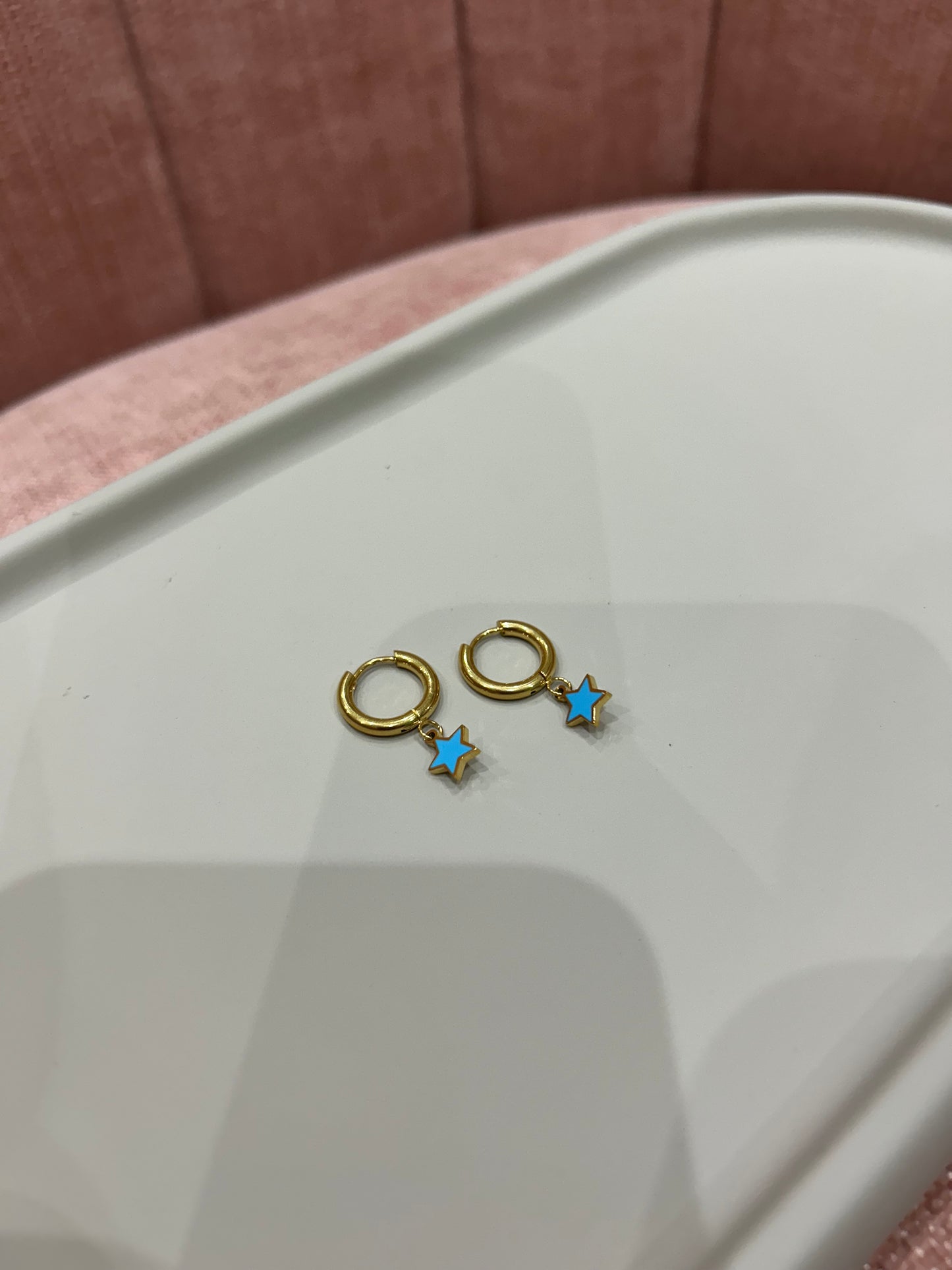 Blue star earrings