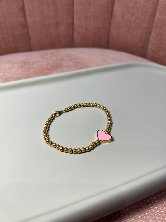 Pink heart bracelet