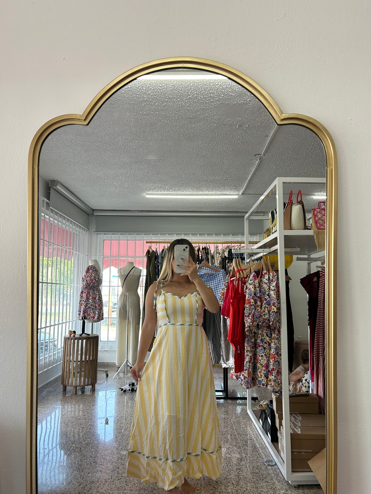 Yellow stripe dress