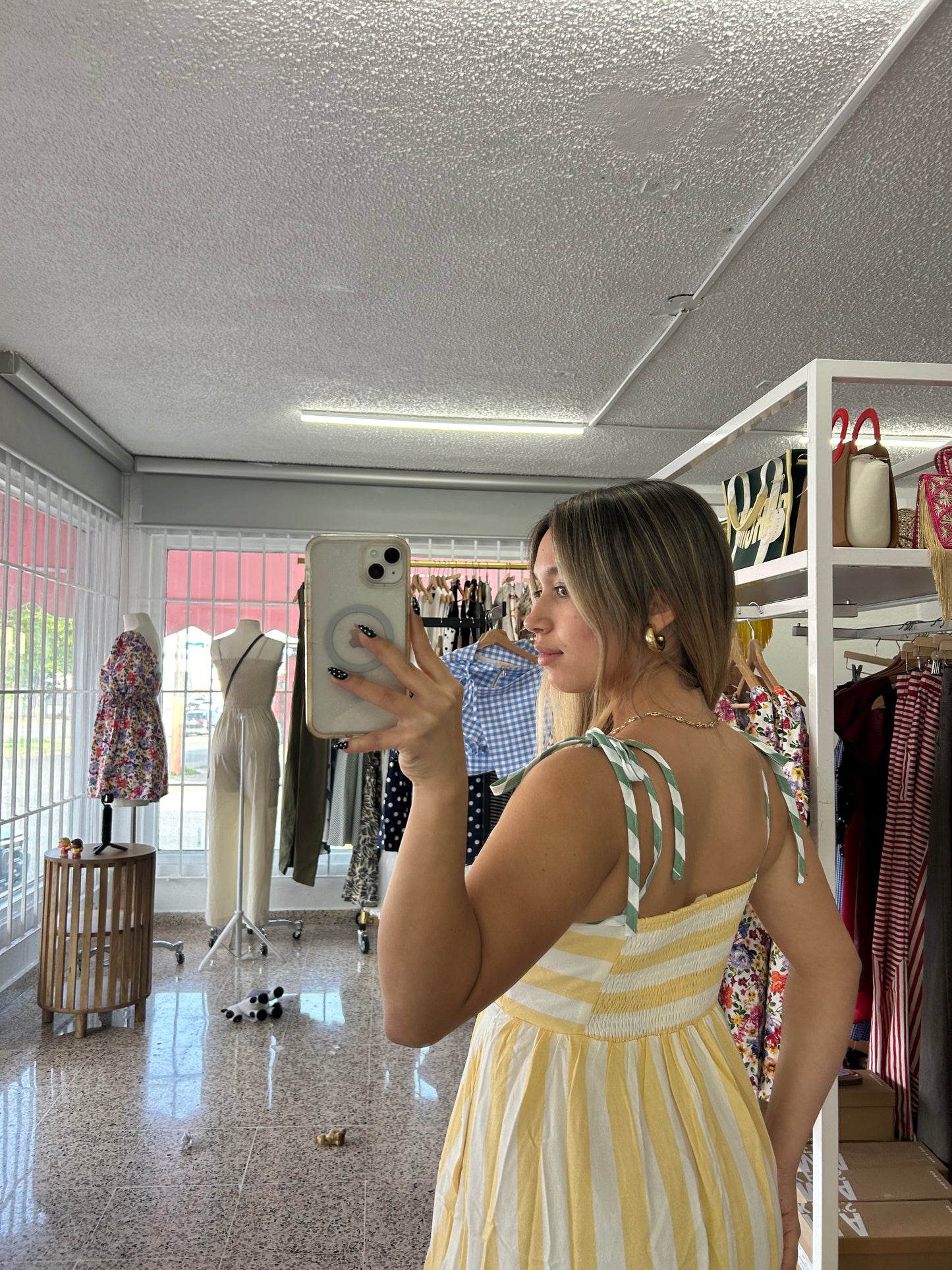 Yellow stripe dress