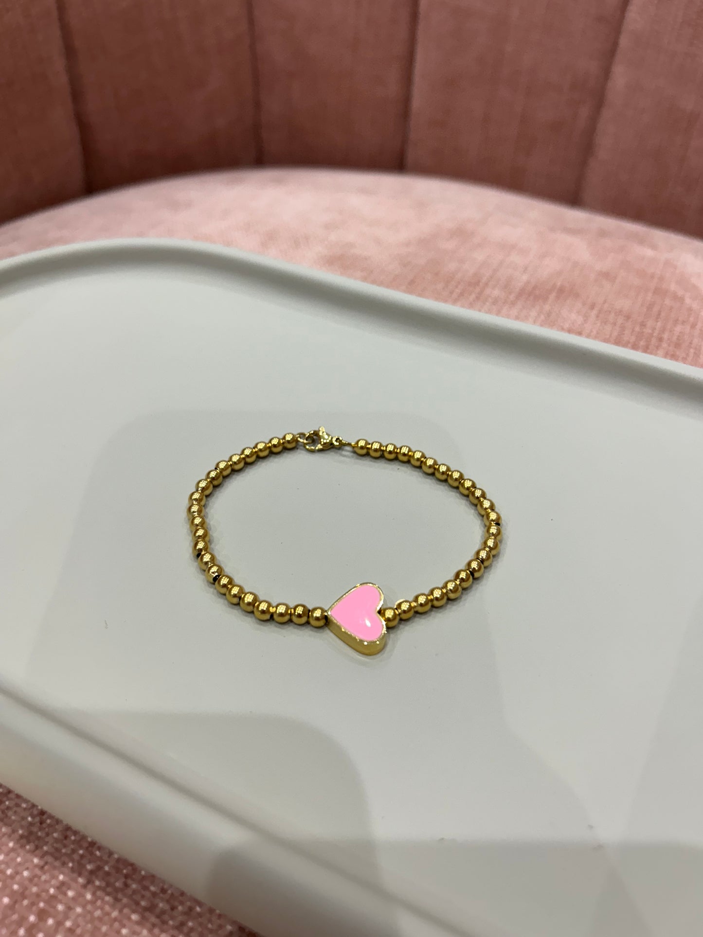 Pink heart bracelet