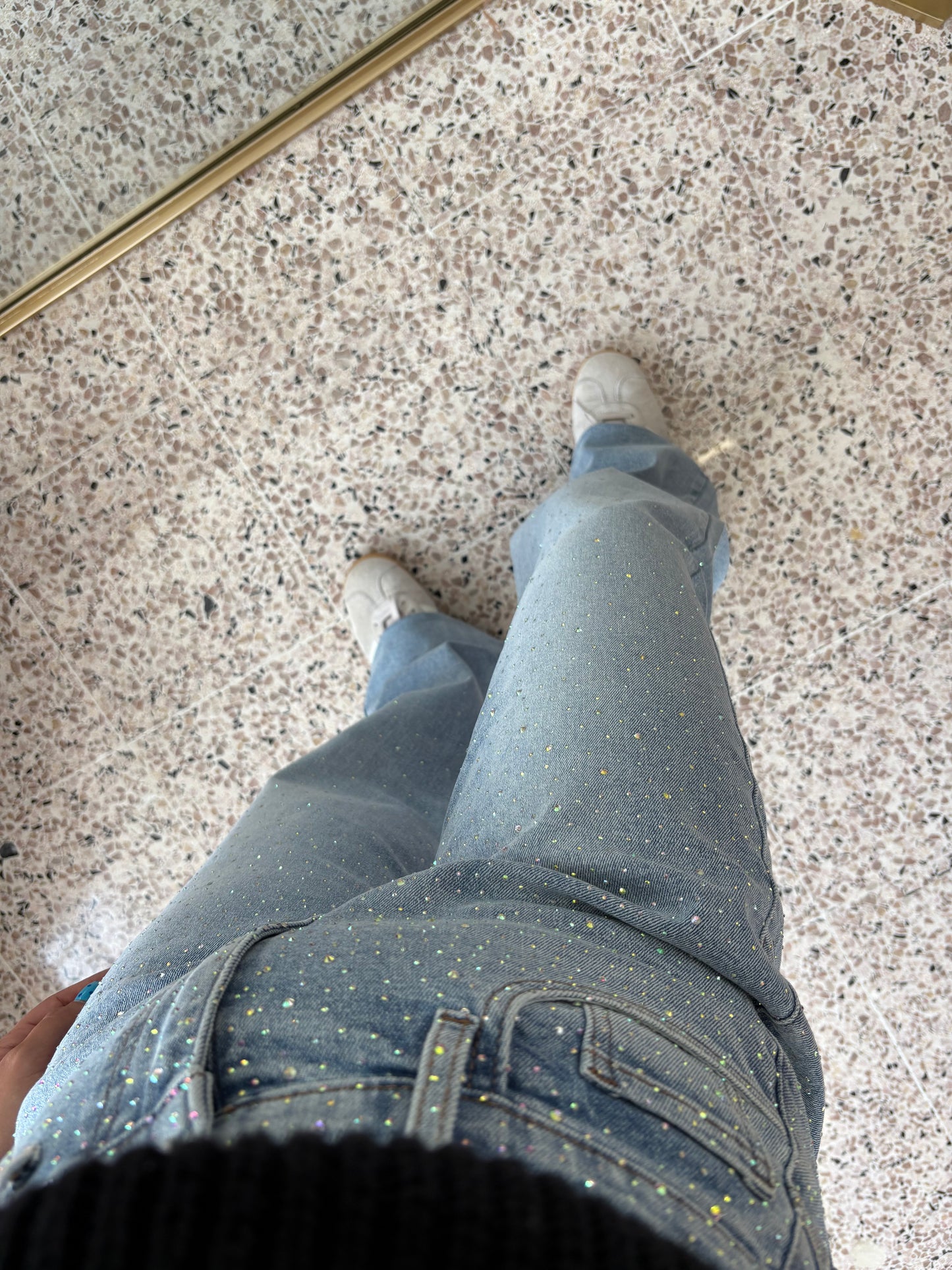 Light Rhinestone Jean