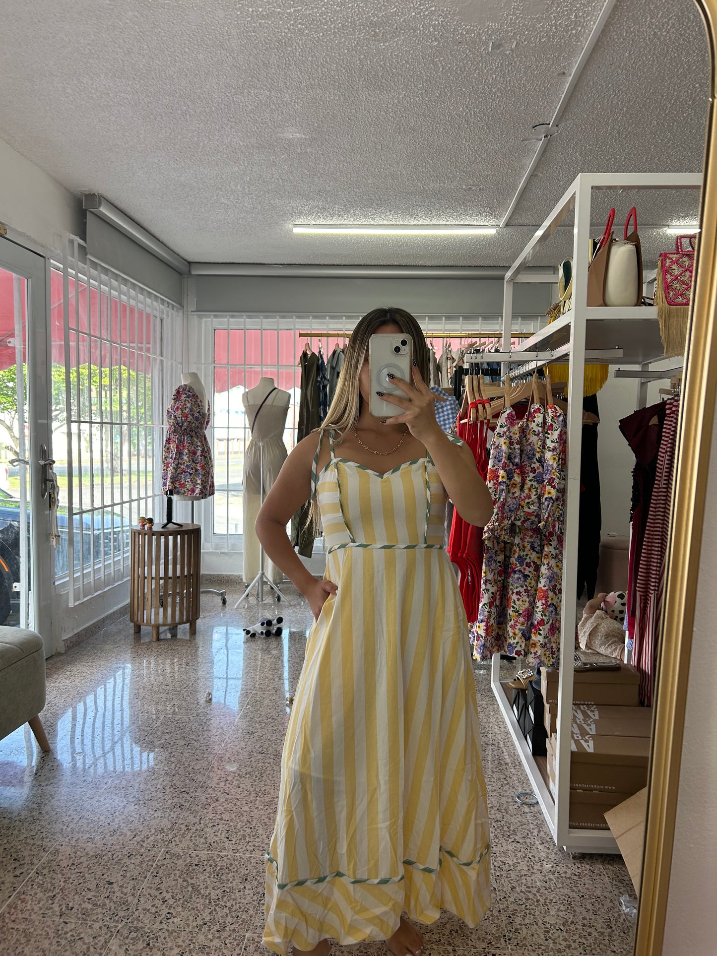 Yellow stripe dress