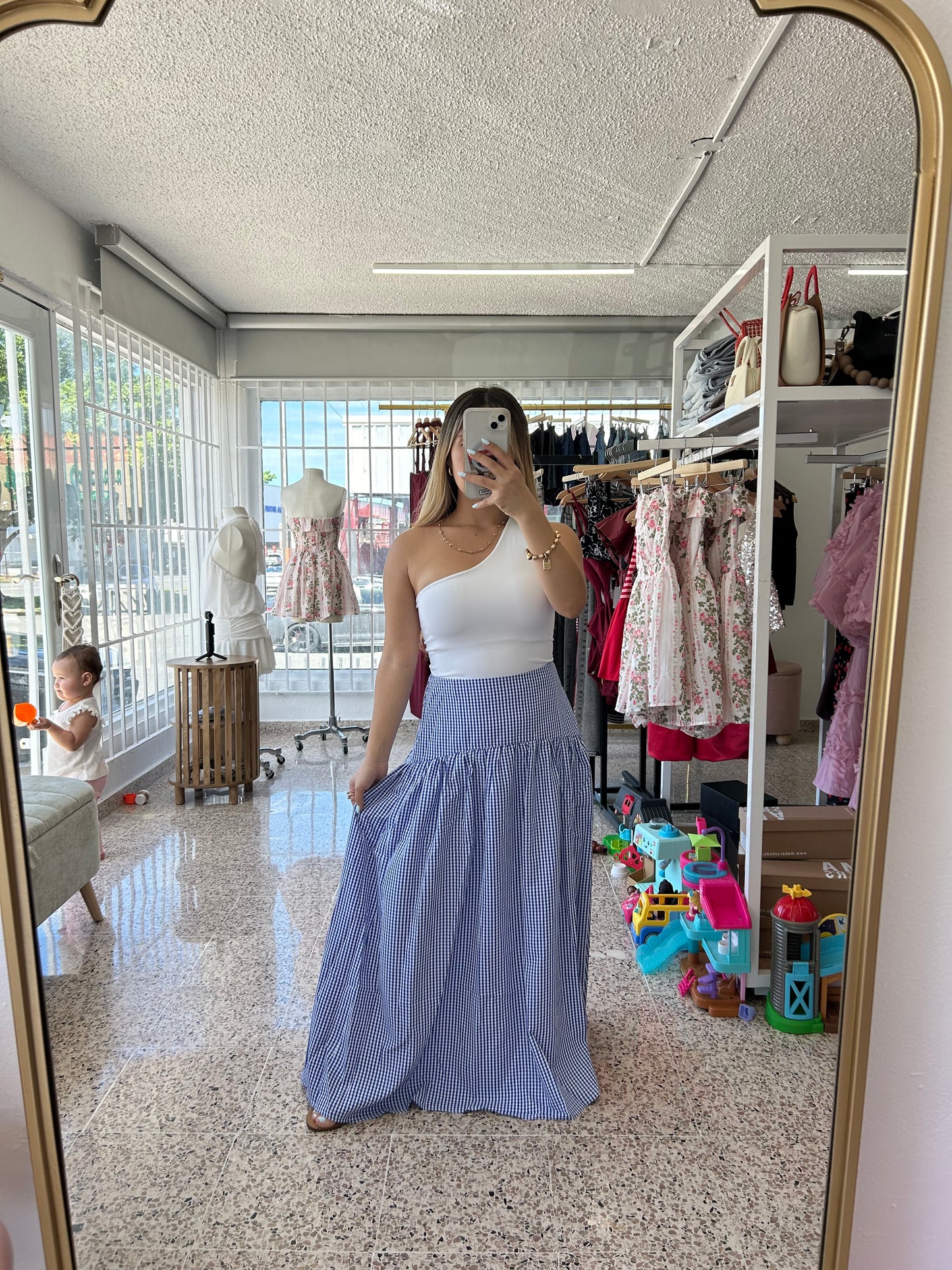 Gingham skirt