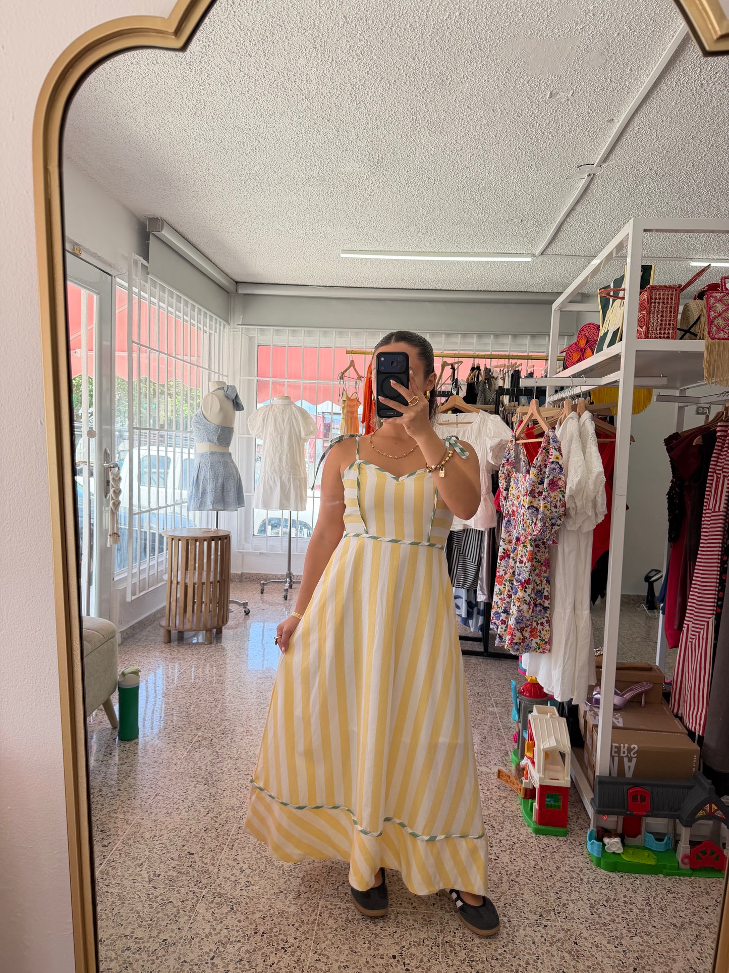 Yellow stripe dress